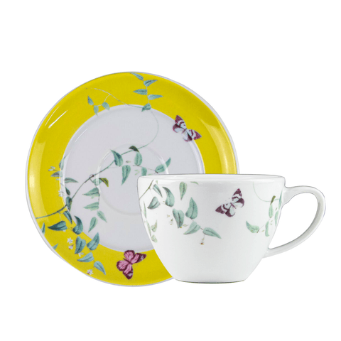 Xícara de Chá C/Pires de Porcelana Versa Anna