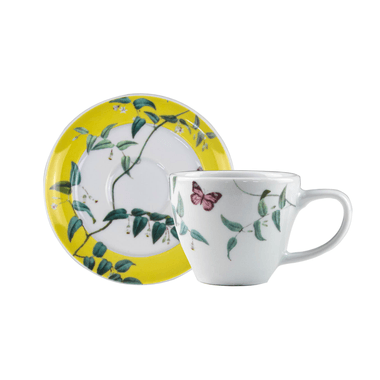 Xícara e Pires P/Café de Porcelana Versa Anna