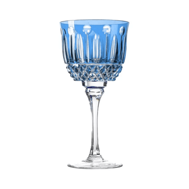 Taça Cristal Lapidado 69 P/água Azul Claro Mozart 400ml