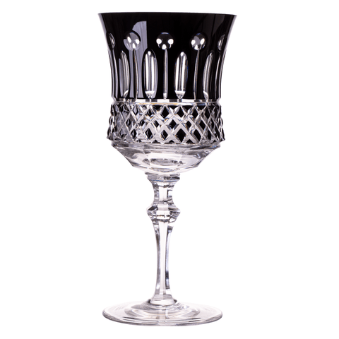 Taça Cristal Lapidado 69 P/água Preto Mozart 370ml