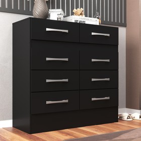 Cômoda Roupeiro Imperatriz 8 Gavetas Cor Preta Imperatriz