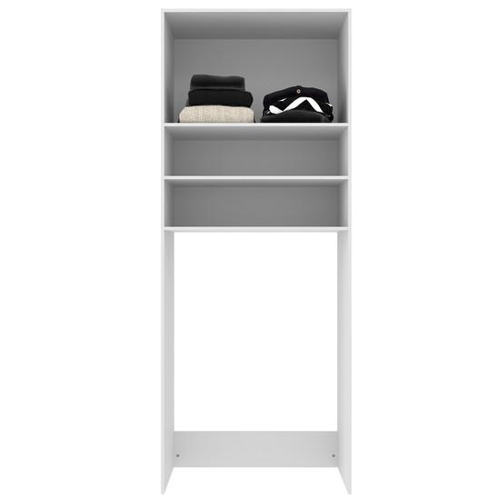 Armário Multiuso Lavanderia 2 Portas 3 Nichos Provençal Branca