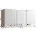 Armário de Cozinha 3 Portas Aéreo Suspenso Castanho/Offwhite