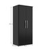 Armário Multiuso Compacto 2 Portas com Prateleiras Preto