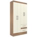 Guarda-Roupa Solteiro Conde 4 Portas 2 Gavetas Castanho/Offw