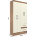 Guarda-Roupa Solteiro Conde 4 Portas 2 Gavetas Castanho/Offw
