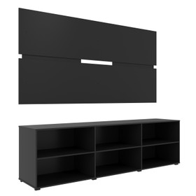 Rack Estante Grande C/ Painel Preto P/ TV Até 55 Polegadas