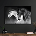 Quadro Decorativo Cavalos Preto Branco 70x50