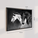 Quadro Decorativo Cavalos Preto Branco 70x50