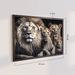 Quadro Decorativo Família e Força Leões 70x50 com Moldura