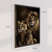 Quadro Decorativo Leões Família Força 70x50 com Moldura