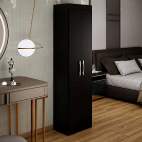 Guarda-Roupa Multiuso Solteiro Compact Preto - Direto Sim