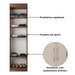 Guarda-Roupa Multiuso Solteiro Compact Castanho/Off  - Direto Sim