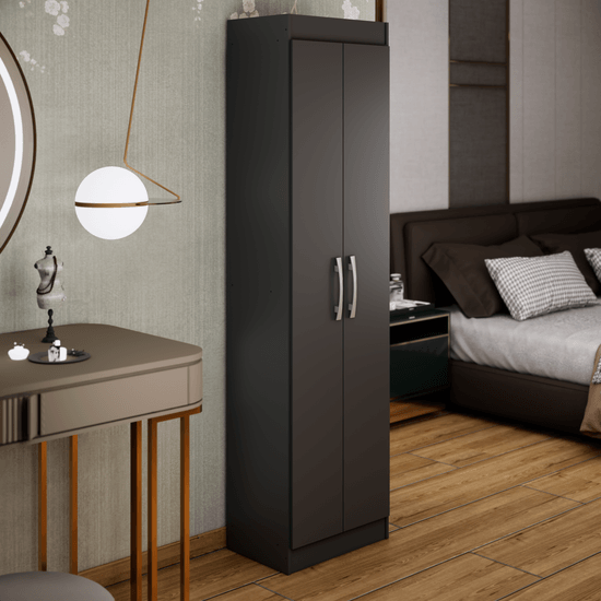 Guarda-Roupa Multiuso Solteiro Compact Cinza  - Direto Sim