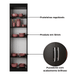 Armario Cozinha 2 Portas 4 Prateleiras Compact - Preto