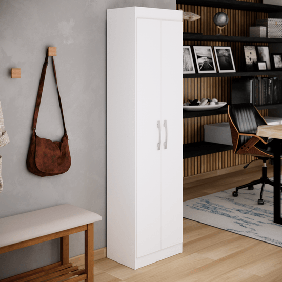 Armário Multiuso 2 Portas 4 Prateleiras Office - Branco