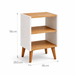Mesa de Cabeceira Lim - 56x36x29,5cm - Cor Branco Castanho