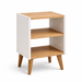Mesa de Cabeceira Lim - 56x36x29,5cm - Cor Branco Castanho