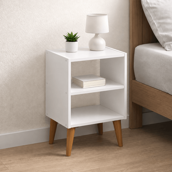 Mesa de Cabeceira Lim - 56x36x29,5cm - Cor Branco