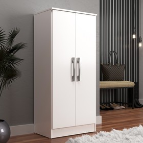 Armário Multiuso Compacto 2 Portas com Prateleiras Branco