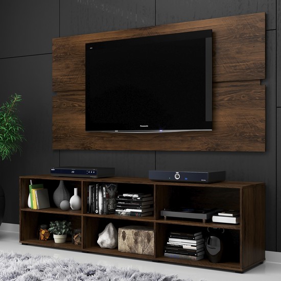 Rack Estante Grande C/ Painel Cacau P/ TV Até 55 Polegadas