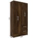 Guarda-Roupa Solteiro Conde 4 Portas 2 Gavetas Cor Cacau