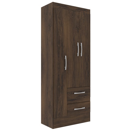 Guarda-Roupa Solteiro Nobre 3 Portas 2 Gavetas - Cacau