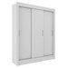 Guarda-Roupa Casal Magno 3 Portas de Correr Cor Branco
