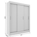 Guarda-Roupa Casal Magno 3 Portas de Correr Cor Branco