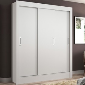Guarda-Roupa Casal Magno 3 Portas de Correr Cor Branco