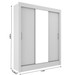 Guarda-Roupa Casal Real 3 Portas de Correr com Espelho Cor Branco