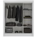Guarda-Roupa Casal Real 3 Portas de Correr com Espelho Cor Branco