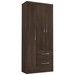 Guarda-Roupa de Solteiro 3 Portas 2 Gaveta Prime Cacau