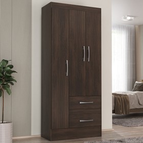 Guarda-Roupa de Solteiro 3 Portas 2 Gaveta Prime Cacau