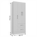 Guarda-Roupa de Solteiro 3 Portas 2 Gaveta Prime Branco
