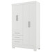 Guarda-Roupas Solteiro 4 Portas 3 Gavetas Branco Visconde