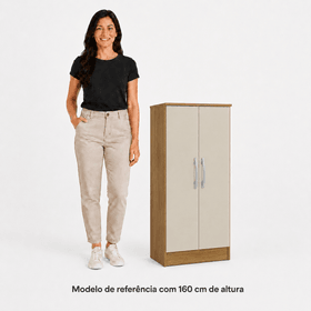 Armário Multiuso Compacto 2 Portas com Prateleiras Castanho