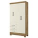 Guarda-Roupas Grande Solteiro 4 Portas 3 Gavetas Nature Off White Soberano