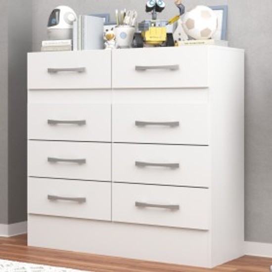 Cômoda Infantil Merida 8 Gavetas Cor Branca