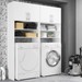 Armário Lavanderia Multiuso 4 Portas 6 Nichos Duplo Branco