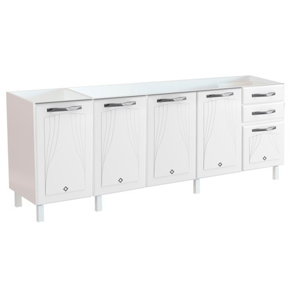 Balcão de Cozinha de Aço Telasul Star New 200cm para Pia Branco - Telasul