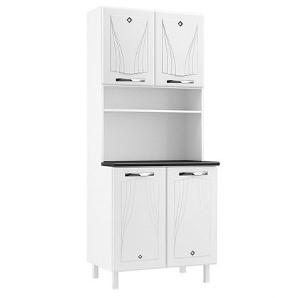 Armário de Cozinha de Aço Paneleiro Duplo Telasul Star 4 Portas Branco - Telasul