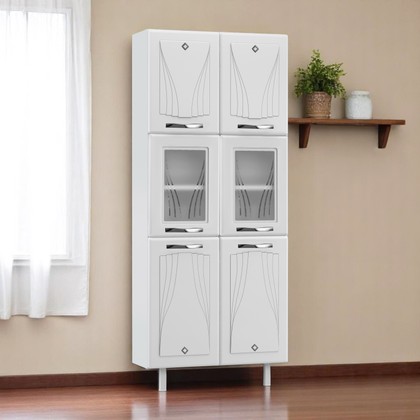 Paneleiro Duplo de Aço Telasul Star C/ Vidro Branco - Telasul