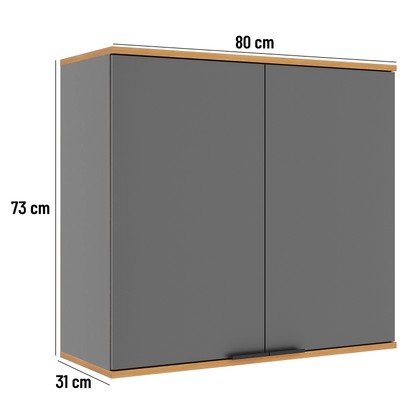 Armário Castanha 80 Cm 2 Portas Cinza/Freijó - Telasul