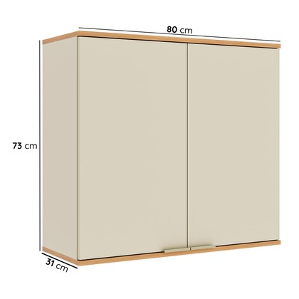 Armário Castanha 80 Cm 2 Portas Arenas/Freijó - Telasul