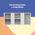 Armário de Cozinha de Aço Aéreo Triplo Topázio Branco - Telasul