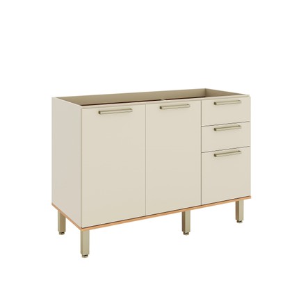 Balcão Castanha 1200mm S/Tam 3pt 2gv Arenas/Freijó - Telasul