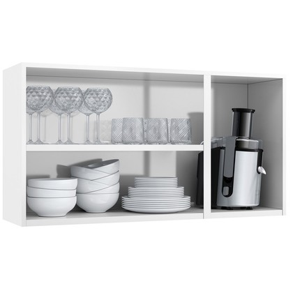 Armário de Cozinha de Aço Aéreo Triplo Topázio Branco/Preto - Telasul