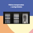 Armário de Cozinha de Aço Aéreo Triplo Topázio Branco/Preto - Telasul