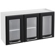 Armário de Cozinha de Aço Aéreo Triplo Topázio Branco/Preto - Telasul